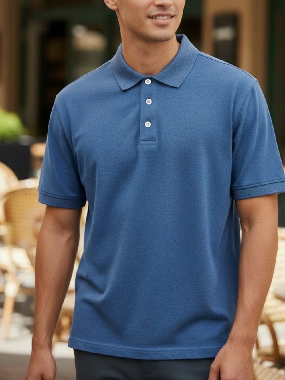 Croft & Barrow Short Sleeve Polo Shirt Blue Size Large